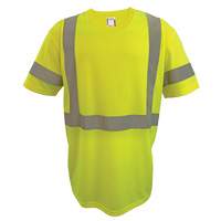 Chemise de s&eacute;curit&eacute; &agrave; manches courtes, Polyester, 2T-Grand, Jaune lime haute visibilit&eacute; M & M Nord Ouest Inc