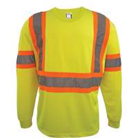 Chemise de sécurité à manches longues, Polyester, 2T-Grand, Jaune lime haute visibilité SGS072 | M & M Nord Ouest Inc