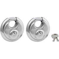 Shrouded Disc Padlocks, Silver, Keyed Alike, Stainless Steel, 2-3/4" Width M & M Nord Ouest Inc