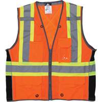 Veste de s&eacute;curit&eacute; pour arpenteur, Orange haute visibilit&eacute;, Grand, Polyester M & M Nord Ouest Inc