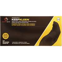 KeepKleen&reg; Disposable Gloves, Large, Nitrile, 8-mil, Powder-Free, Black M & M Nord Ouest Inc