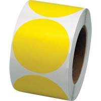 Pastilles de marquage color&eacute;es, Cercle, 3" lo x 3" la, Jaune, Vinyle M & M Nord Ouest Inc