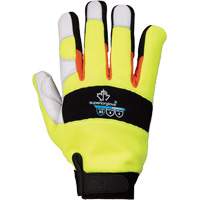 ClutchGear&reg; High-Visibility Mechanic's Gloves, Grain Goatskin Palm, Size Medium M & M Nord Ouest Inc