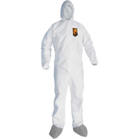 KleenGuardA45 Liquid & Particle Protection Coveralls with Anti-Slip Shoe, Large, Grey/White, Microporous M & M Nord Ouest Inc