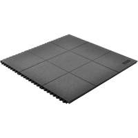 Tapis antifatigue &agrave; imbrication Cushion-Ease, Rugueux, 3' x 3' x 3/4", Noir, Caoutchouc naturel M & M Nord Ouest Inc