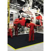 Tapis antifatigue &agrave; imbrication Cushion-Ease, Rugueux, 3' x 3' x 3/4", Noir, Caoutchouc naturel M & M Nord Ouest Inc