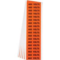Étiquette de tension pour conduit « 460 Volts », 1/2" x 2-1/4", Étoffe/Vinyle, Anglais SGY001 | M & M Nord Ouest Inc