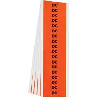 Étiquette de tension pour conduit « DC », 1/2" x 2-1/4", Étoffe/Vinyle, Anglais SGY003 | M & M Nord Ouest Inc