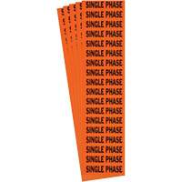 Étiquette de tension pour conduit « Single Phase », 1/2" x 2-1/4", Étoffe/Vinyle, Anglais SGY006 | M & M Nord Ouest Inc