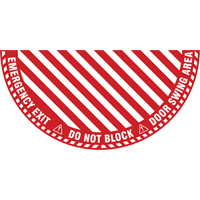 Signalisation au sol ?Emergency Exit? (sortie de secours) pour porte battante en demi-cercle, Adh&eacute;sif, Anglais avec pictogramme M & M Nord Ouest Inc