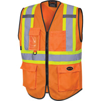 6958 Zipper Front Safety Vest, High Visibility Orange, Small, Polyester M & M Nord Ouest Inc