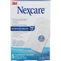 Nexcare Tegaderm + Pad Transparent Dressing, Rectangular/Square, 4", Plastic, Sterile M & M Nord Ouest Inc