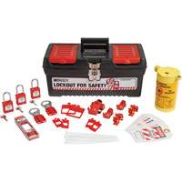 Electrical Lockout Tagout Kit with Nylon Safety Lockout Padlocks in Toolbox, Electrical Kit, 33 Components M & M Nord Ouest Inc