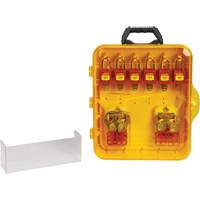 Station de cadenassage avec cadenas de s&eacute;curit&eacute; en nylon &agrave; cl&eacute; utilisant des cl&eacute;s diff&eacute;rentes, Cadenas Plastique, Capacit&eacute; de 12, Cadenas Compris M & M Nord Ouest Inc