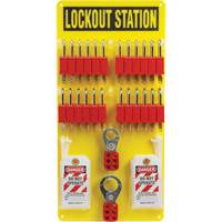 Lockout Board with Keyed Different Nylon Safety Lockout Padlocks, Plastic Padlocks, 24 Padlock Capacity, Padlocks Included SHB353 | M & M Nord Ouest Inc