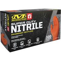 Gants robustes jetables, 9/Moyen, Nitrile, 8 mils, Sans poudre, Orange M & M Nord Ouest Inc