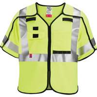 Breakaway Mesh Safety Vest, Black/High Visibility Lime-Yellow, Medium/Small M & M Nord Ouest Inc