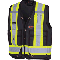6692BK Veste de s&eacute;curit&eacute; pour arpenteur, Noir, Moyen, Polyester M & M Nord Ouest Inc