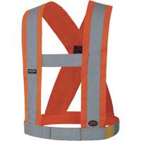 4" Wide Adjustable Safety Sash, CSA Z96 Class 1, High Visibility Orange, Silver Reflective Colour, One Size SHC855 | M & M Nord Ouest Inc