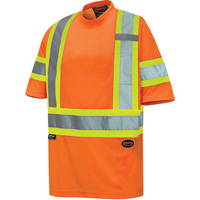 6970 Bird's-Eye Safety T-Shirt, Polyester, X-Small, High Visibility Orange M & M Nord Ouest Inc