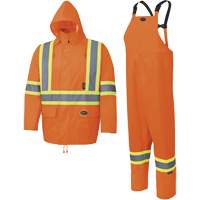 5618 150D Rain Suit, Polyester/Polyurethane, Small, High Visibility Orange M & M Nord Ouest Inc