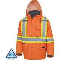 5030 Manteau de s&eacute;curit&eacute; matelass&eacute; imperm&eacute;able, Orange haute visibilit&eacute;, Petit M & M Nord Ouest Inc