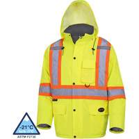 5031 Manteau de s&eacute;curit&eacute; matelass&eacute; imperm&eacute;able, Jaune lime haute visibilit&eacute;, Petit M & M Nord Ouest Inc