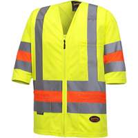 6019 Short-Sleeved Quebec Traffic Control Shirt, Polyester, X-Small, High Visibility Lime-Yellow M & M Nord Ouest Inc