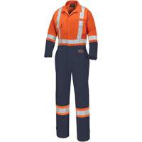 5514WBB Women's 2-Tone Safety Coveralls, X-Small, High Visibility Orange/Navy Blue M & M Nord Ouest Inc