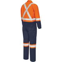 7702BB FR-Tech&reg; 2-Tone Safety Coverall, Size 36, Navy Blue/Orange, 10 cal/cm² M & M Nord Ouest Inc