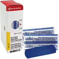 Fabric Blue Detectable Bandages, Rectangular/Square, 1", Fabric Metal Detectable, Sterile M & M Nord Ouest Inc