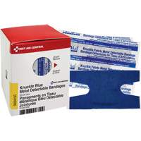 Knuckle Blue Detectable Bandages, Knuckle, Fabric Metal Detectable, Sterile SHE881 | M & M Nord Ouest Inc
