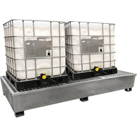 Ultra-Twin IBC Spill Pallet en acier, Capacit&eacute; de d&eacute;versement 370 gal. US, 103,8" x 26,8" x 51,1" M & M Nord Ouest Inc