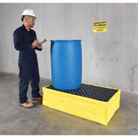 Ultra-Spill Pallet flexible, 2 barils, Capacit&eacute; de d&eacute;versement 66 gal. US, 48" x 24" x 14" M & M Nord Ouest Inc
