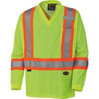 6985 Traffic Micro Mesh Long-Sleeved Safety Shirt, Small, High Visibility Lime-Yellow M & M Nord Ouest Inc