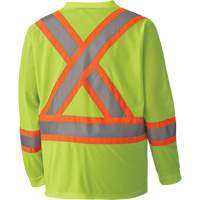 6985 Traffic Micro Mesh Long-Sleeved Safety Shirt, Small, High Visibility Lime-Yellow M & M Nord Ouest Inc