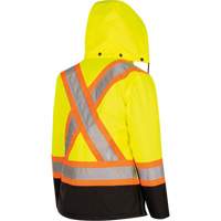 5021BBW Women's  7-in-1 Waterproof Jacket with Hood, Polyester/Polyurethane, High Visibility Lime-Yellow, X-Small M & M Nord Ouest Inc