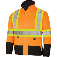 5770 Waterproof Reversible Safety Jacket, Polyester/Polyurethane, High Visibility Orange, Small M & M Nord Ouest Inc