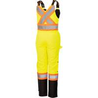 5041BBW Women's High-Visibility Waterproof Safety Overalls, Polyester, X-Small, Black/High Visibility Lime-Yellow M & M Nord Ouest Inc