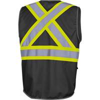 6959BK Tricot High-Visibility Safety Vest with Zipper Closure, Black, X-Small, Polyester M & M Nord Ouest Inc