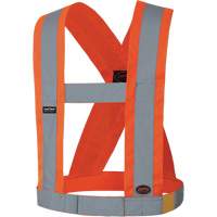 Bretelles ajustables de sécurité haute visibilité de 4" de largeur, CSA Z96 classe 1, Orange haute visibilité, Couleur réfléchissante Argent, Taille unique SHI029 | M & M Nord Ouest Inc