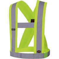High-Visibility 4" Wide Adjustable Safety Sash, CSA Z96 Class 1, High Visibility Lime-Yellow, Silver Reflective Colour, One Size SHI030 | M & M Nord Ouest Inc