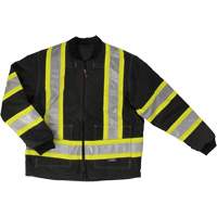 Manteau de sécurité 4-en-1 en tissu indéchirable, Polyester, Noir, T-petit SHI851 | M & M Nord Ouest Inc