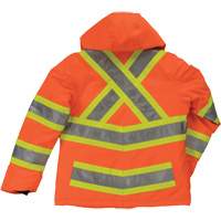 Manteau de sécurité isolant et extensible pour femmes, Polyester, Orange haute visibilité, T-petit SHI893 | M & M Nord Ouest Inc