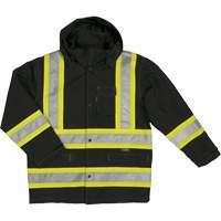 Manteau de s&eacute;curit&eacute; imperm&eacute;able en tissu ind&eacute;chirable Ripstop, Polyester, T-petit, Noir M & M Nord Ouest Inc