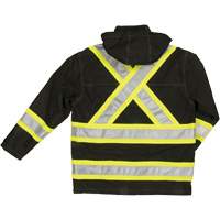 Manteau de sécurité imperméable en tissu indéchirable Ripstop, Polyester, T-petit, Noir SHI941 | M & M Nord Ouest Inc
