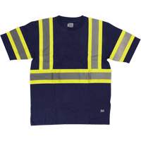 Short Sleeve Safety T-Shirt, Cotton, X-Small, Navy Blue M & M Nord Ouest Inc