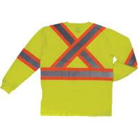 Long Sleeve Safety T-Shirt, Cotton, X-Small, High Visibility Lime-Yellow M & M Nord Ouest Inc
