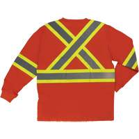 Long Sleeve Safety T-Shirt, Cotton, X-Small, High Visibility Orange M & M Nord Ouest Inc