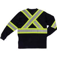 T-shirt de sécurité à manches longues, Coton, T-petit, Noir SHJ005 | M & M Nord Ouest Inc
